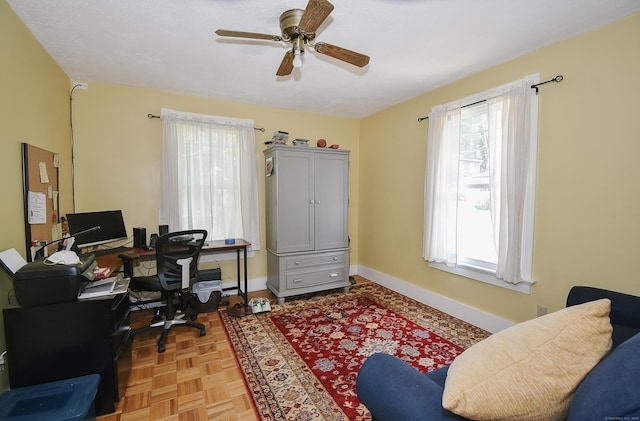 17 Adams St, Winchester, CT 06098 - office area featuring healthy amount of natural light and ceiling fan