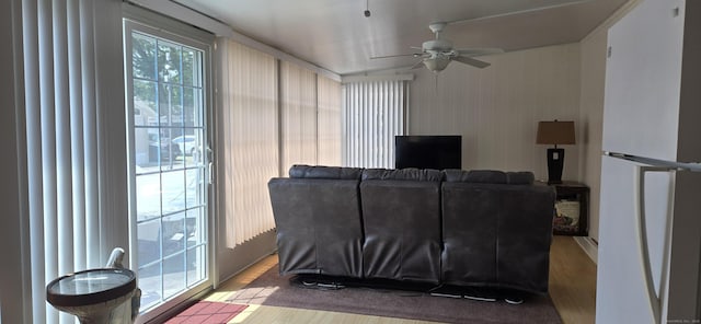 306 Old Colchester Rd Unit 197, Salem, CT 06420 - living area featuring wood finished floors and ceiling fan