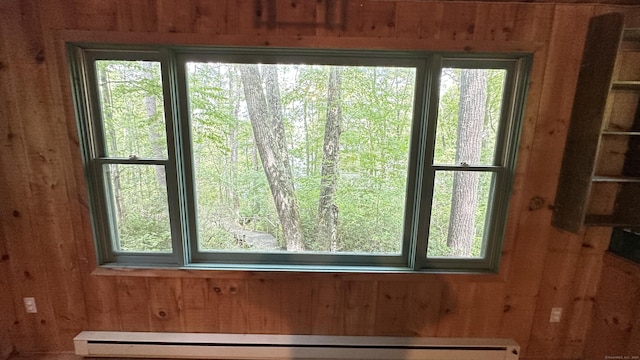6 Rocky Cove Ln, Cornwall, CT 06796 - detailed view of wooden walls and a baseboard heating unit