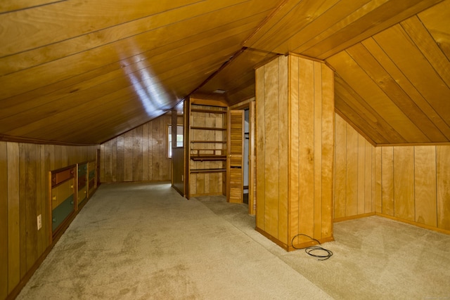282 Halladay Dr, Suffield, CT 06093 - bonus room with wood walls, lofted ceiling, carpet floors, and wooden ceiling