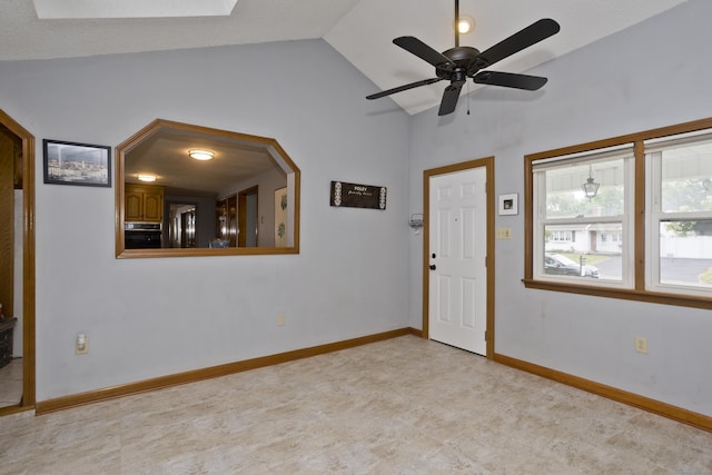 26 Sandpiper Rd, Enfield, CT 06082 - foyer entrance featuring vaulted ceiling and a ceiling fan