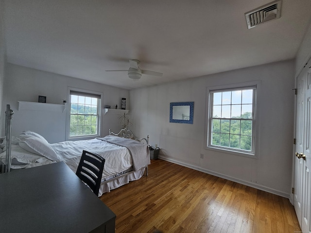 41 Mesa Dr, Bethany, CT 06524 - bedroom featuring wood finished floors and a ceiling fan