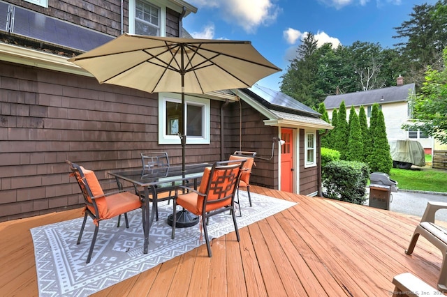 345 Spring St, Cheshire, CT 06410 - wooden terrace featuring outdoor dining area and area for grilling