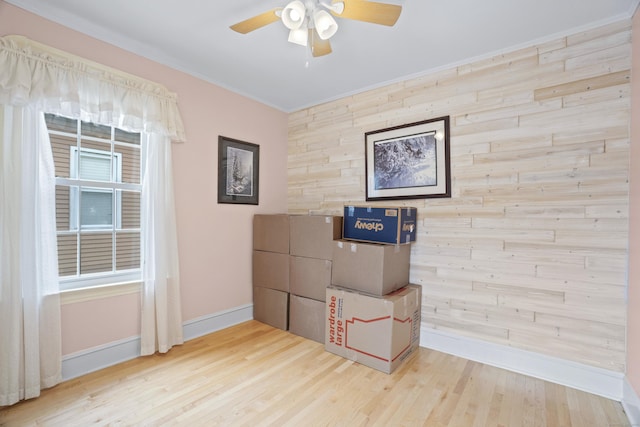 169 Peck Ave, West Haven, CT 06516 - interior space with ceiling fan, light wood-type flooring, and crown molding