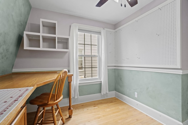 169 Peck Ave, West Haven, CT 06516 - home office featuring ceiling fan, wood finished floors, and plenty of natural light