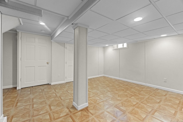 169 Peck Ave, West Haven, CT 06516 - finished below grade area featuring recessed lighting and baseboards