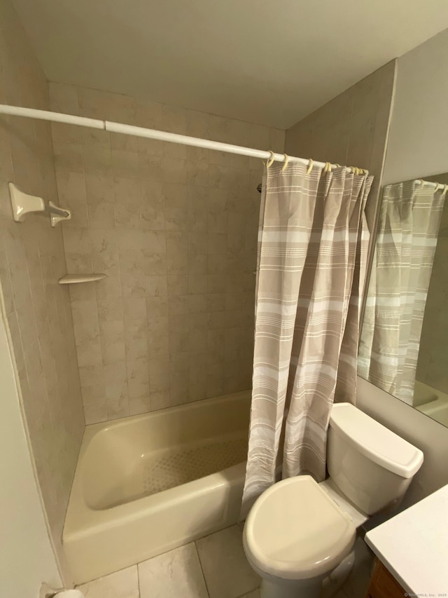 255 Strawberry Hill Ave Unit D4, Stamford, CT 06902 - bathroom featuring vanity, shower / bath combo with shower curtain, and tile patterned floors