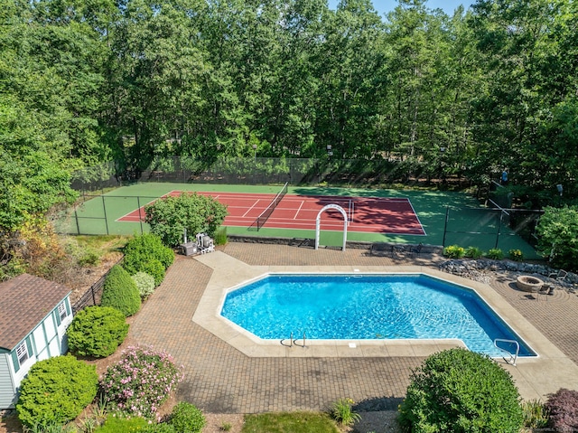 10 Brian Dr, Hebron, CT 06248 - view of pool featuring a tennis court