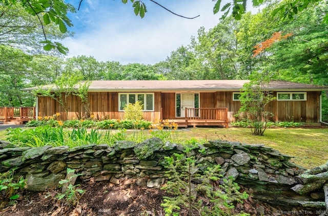 1037 Bartholomew Rd, Middletown, CT 06457 - ranch-style home with a wooden deck