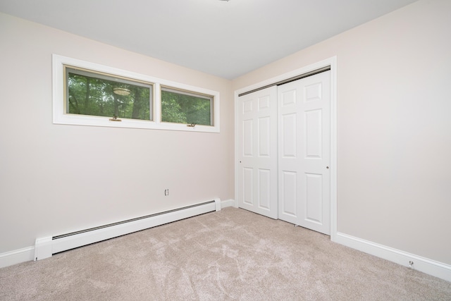 1037 Bartholomew Rd, Middletown, CT 06457 - unfurnished bedroom with a baseboard radiator, carpet, and a closet