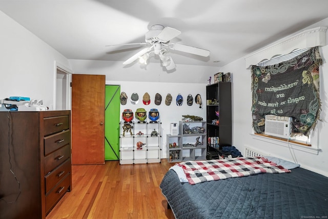 57 Lakeview Ave, Hamden, CT 06514 - bedroom featuring light wood-type flooring, cooling unit, and ceiling fan