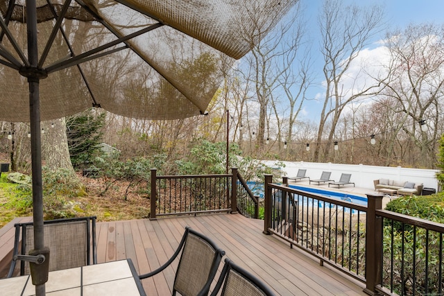 60 Ledgeview Ln, Guilford, CT 06437 - deck featuring an outdoor hangout area and a patio area