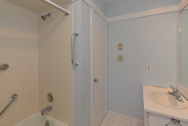 948 Heritage Vlg Unit A, Southbury, CT 06488 - full bath with bathtub / shower combination, vanity, and tile patterned floors