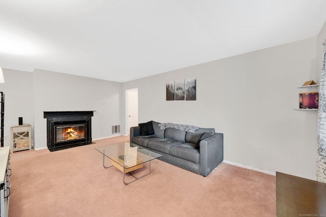 205 Windgate Cir Unit A, Monroe, CT 06468 - living room with carpet flooring and a fireplace with flush hearth
