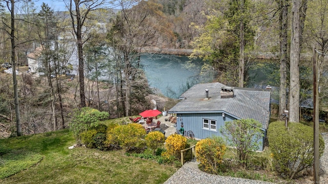 25 Brookbridge Dr, Newtown, CT 06482 - view from above of property with a large body of water and a forest