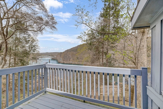 25 Brookbridge Dr, Newtown, CT 06482 - wooden deck featuring a water view