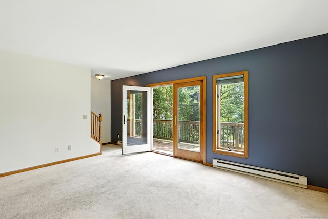 40 Alma Ave, Wolcott, CT 06716 - carpeted empty room featuring baseboard heating and stairway