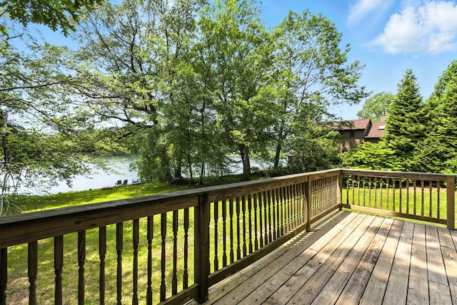 40 Alma Ave, Wolcott, CT 06716 - wooden terrace featuring a lawn and a water view
