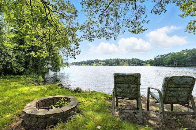 40 Alma Ave, Wolcott, CT 06716 - water view with a fire pit