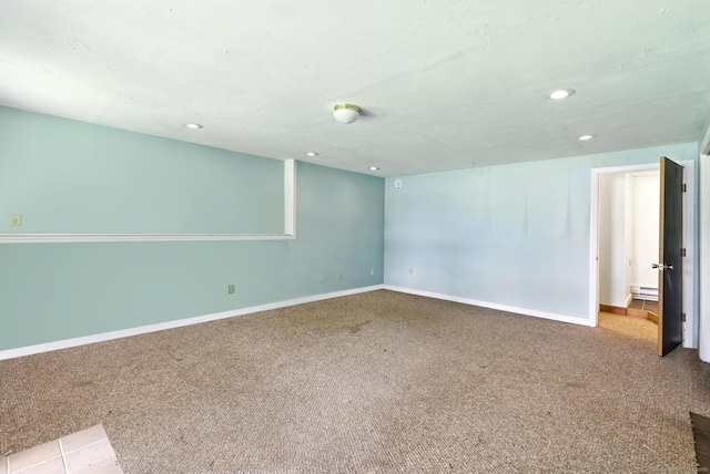 40 Alma Ave, Wolcott, CT 06716 - carpeted empty room with recessed lighting and a baseboard radiator