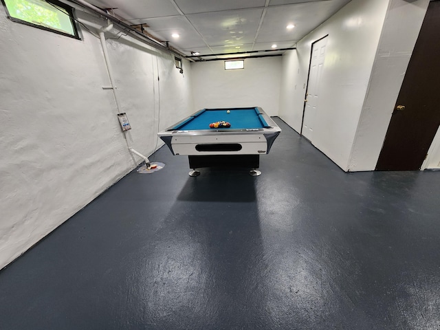 1014 N Worthy St, Windsor, CT 06095 - rec room with concrete flooring and billiards table