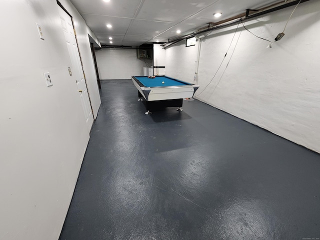 1014 N Worthy St, Windsor, CT 06095 - playroom with finished concrete flooring and billiards table