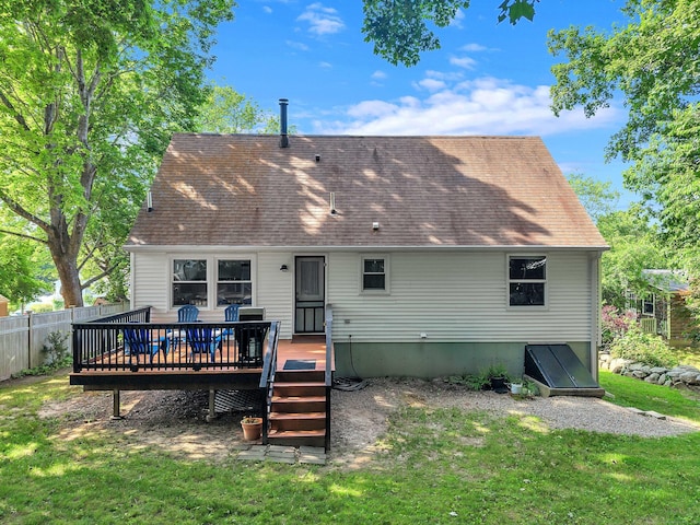 130 Irving St, Groton, CT 06355 - back of property featuring a deck and roof with shingles