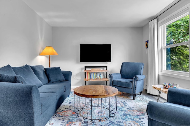 130 Irving St, Groton, CT 06355 - living area featuring wood finished floors and baseboards