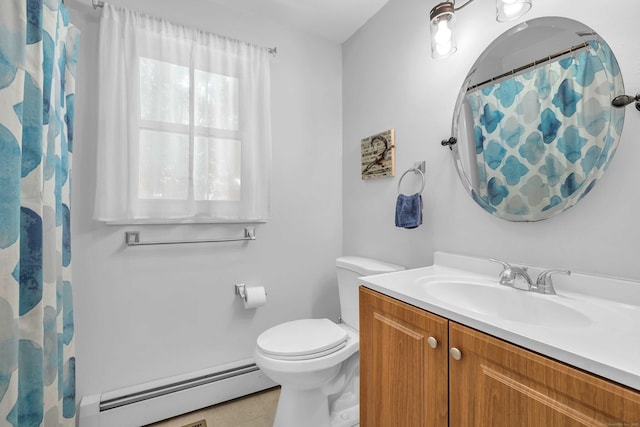 130 Irving St, Groton, CT 06355 - full bathroom featuring baseboard heating, vanity, and tile patterned flooring