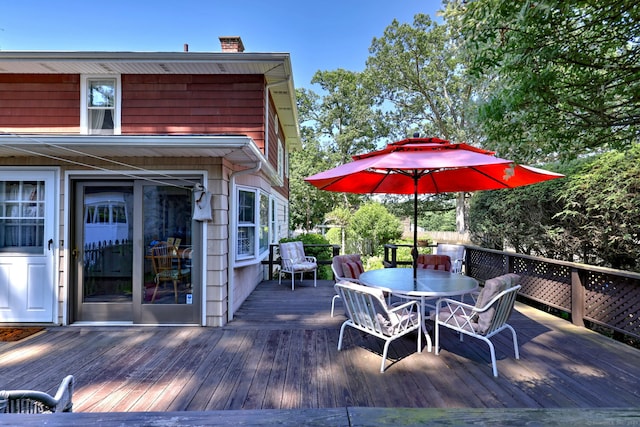 21 Oakwood Ave, Waterbury, CT 06708 - wooden deck featuring outdoor dining space