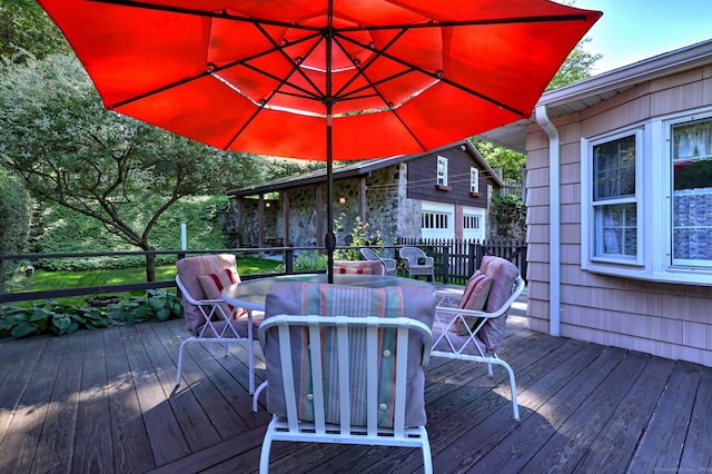 21 Oakwood Ave, Waterbury, CT 06708 - wooden deck featuring outdoor dining space