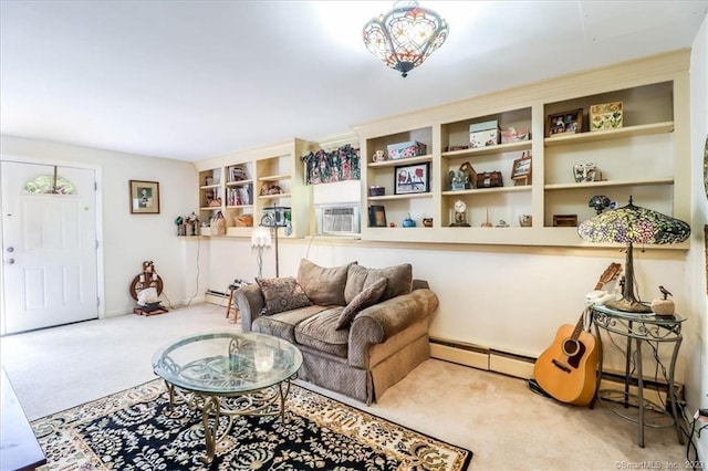 43 Plumtrees Rd Unit A, Bethel, CT 06801 - carpeted living area with baseboard heating and cooling unit