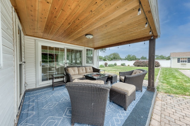 32 Patriot Ln, Newington, CT 06111 - view of patio with an outdoor hangout area and a water view