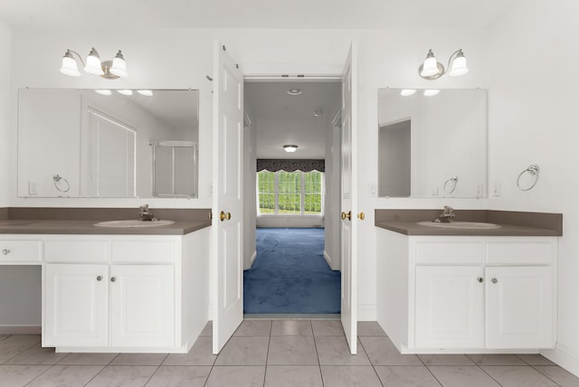 15 Sweet Meadow Dr, South Windsor, CT 06074 - full bath with two vanities and a shower with shower door