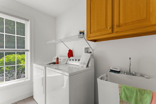 15 Sweet Meadow Dr, South Windsor, CT 06074 - laundry room featuring separate washer and dryer, cabinet space, and light tile patterned floors