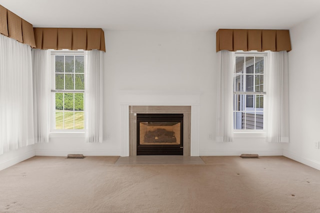 15 Sweet Meadow Dr, South Windsor, CT 06074 - unfurnished living room with carpet floors and a fireplace with flush hearth