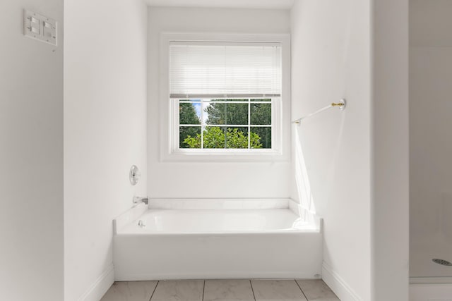 15 Sweet Meadow Dr, South Windsor, CT 06074 - full bath featuring a bath, marble look tile flooring, and a shower