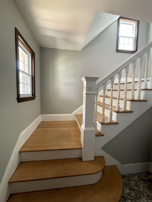 223 S Whitney St, Hartford, CT 06105 - stairs featuring baseboards