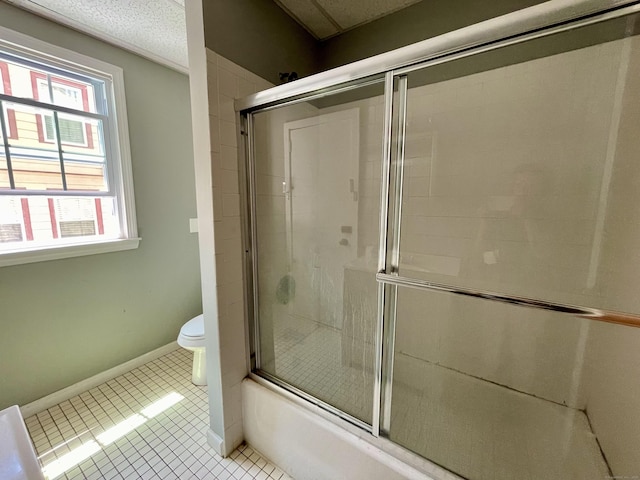 223 S Whitney St, Hartford, CT 06105 - full bathroom with tile patterned flooring and bath / shower combo with glass door