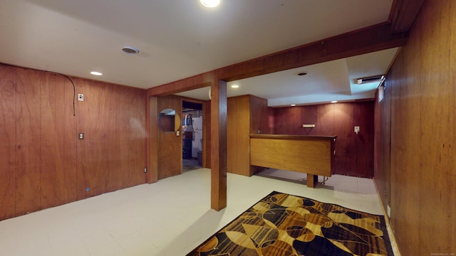 366 Hills St, East Hartford, CT 06118 - finished below grade area with wood walls and recessed lighting
