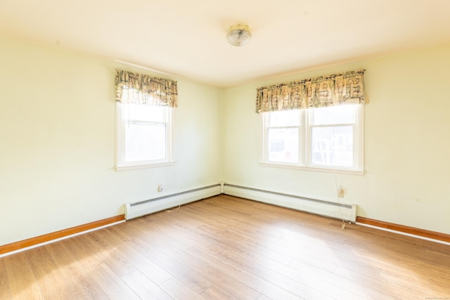 366 Hills St, East Hartford, CT 06118 - empty room featuring wood finished floors and a baseboard heating unit