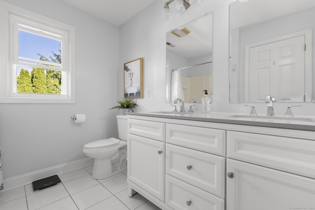 11 Regan Cir, Shelton, CT 06484 - full bathroom with double vanity, tile patterned floors, and a shower with shower curtain