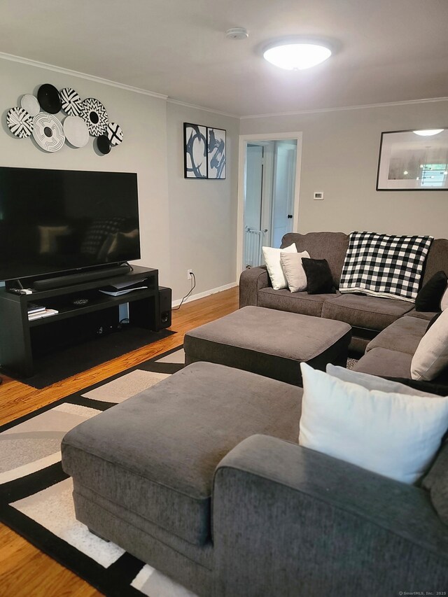 70 Ellsworth Dr, Bloomfield, CT 06002 - living area featuring crown molding and wood finished floors
