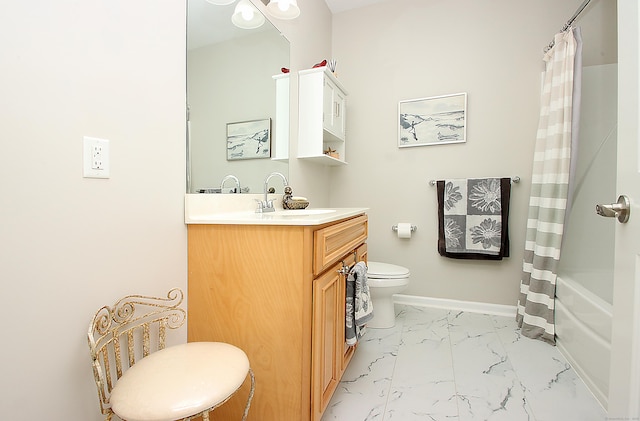 36 Todd St Unit 606, Hamden, CT 06518 - bathroom featuring marble look tile flooring, vanity, and shower / tub combo with curtain