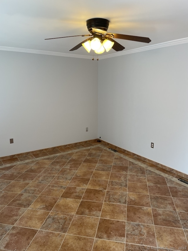 63 Lucy Cir, Wallingford, CT 06492 - unfurnished room with ornamental molding and a ceiling fan