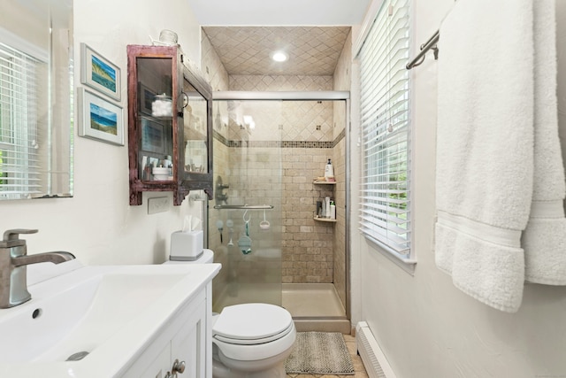 136 Knorr Rd, Monroe, CT 06468 - bathroom with healthy amount of natural light, a shower stall, and vanity