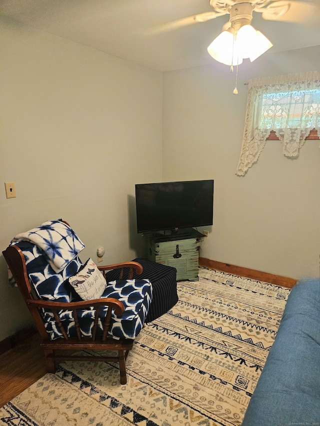 15 Ledge Rd, Lebanon, CT 06249 - sitting room with a ceiling fan and wood finished floors