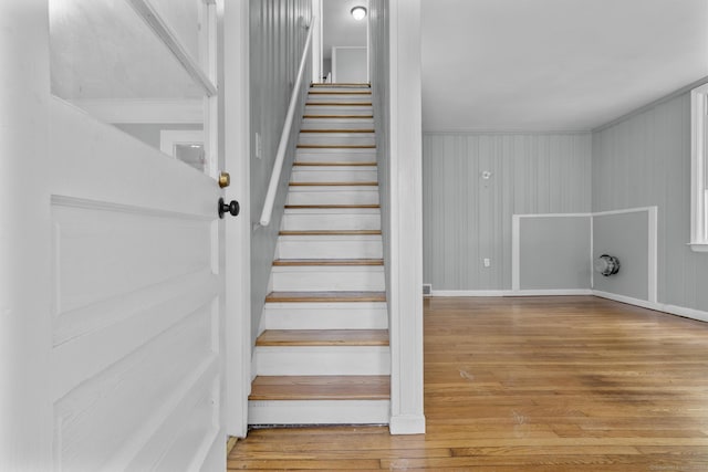 143 Jewett St, Ansonia, CT 06401 - stairs featuring hardwood / wood-style floors