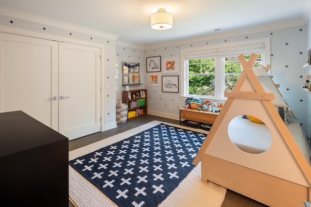 74 Brookside Rd, Darien, CT 06820 - rec room featuring crown molding and wood finished floors