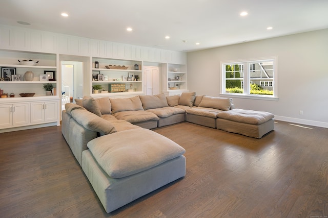 74 Brookside Rd, Darien, CT 06820 - living area with dark wood-style floors and recessed lighting